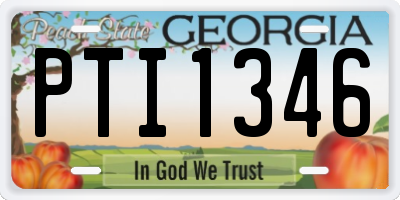 GA license plate PTI1346