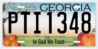 GA license plate PTI1348