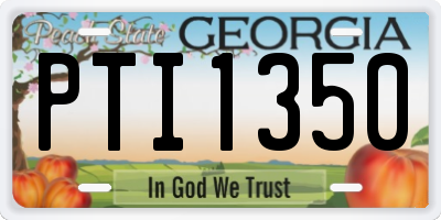 GA license plate PTI1350