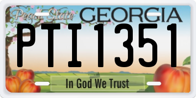 GA license plate PTI1351