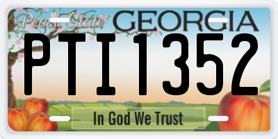 GA license plate PTI1352