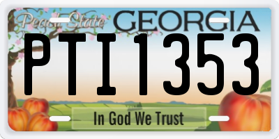 GA license plate PTI1353