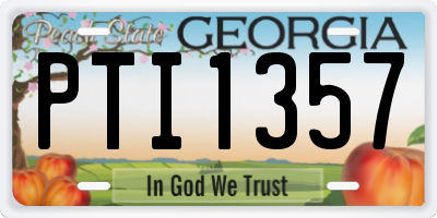 GA license plate PTI1357
