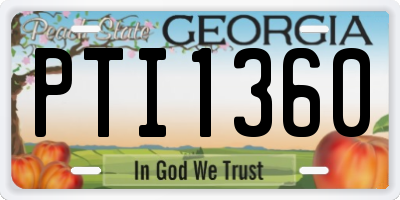 GA license plate PTI1360