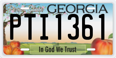 GA license plate PTI1361