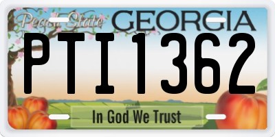GA license plate PTI1362