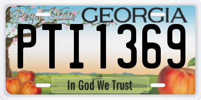 GA license plate PTI1369