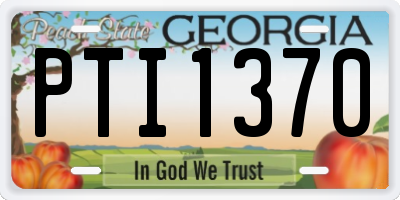 GA license plate PTI1370