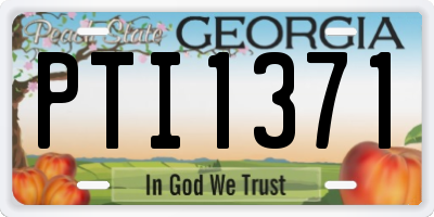 GA license plate PTI1371
