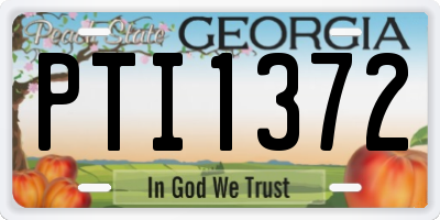 GA license plate PTI1372