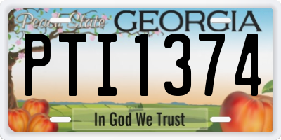 GA license plate PTI1374