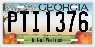 GA license plate PTI1376