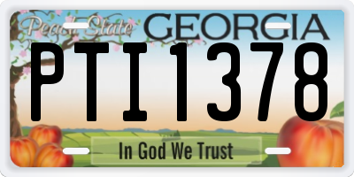 GA license plate PTI1378