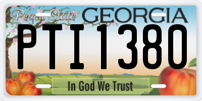 GA license plate PTI1380