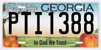 GA license plate PTI1388