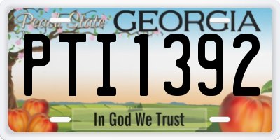 GA license plate PTI1392