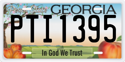 GA license plate PTI1395
