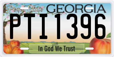 GA license plate PTI1396
