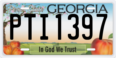GA license plate PTI1397