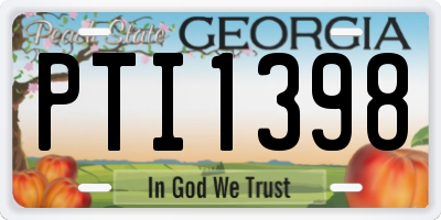 GA license plate PTI1398