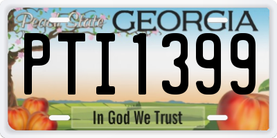 GA license plate PTI1399
