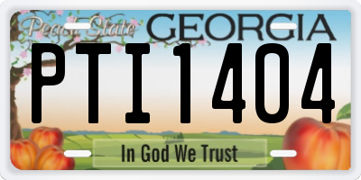 GA license plate PTI1404