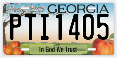 GA license plate PTI1405