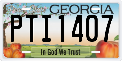 GA license plate PTI1407