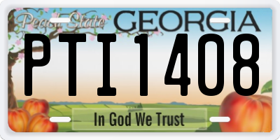 GA license plate PTI1408