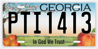 GA license plate PTI1413
