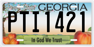 GA license plate PTI1421