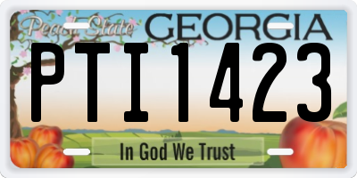 GA license plate PTI1423