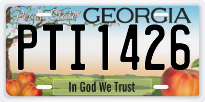 GA license plate PTI1426