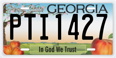GA license plate PTI1427
