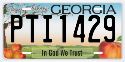 GA license plate PTI1429