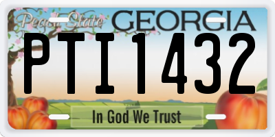 GA license plate PTI1432