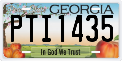 GA license plate PTI1435