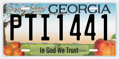 GA license plate PTI1441