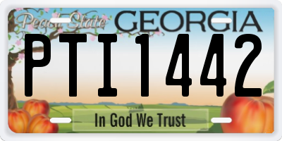 GA license plate PTI1442