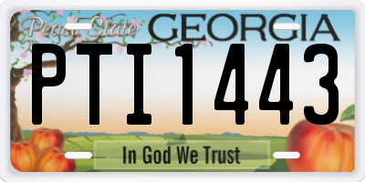 GA license plate PTI1443