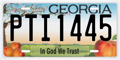 GA license plate PTI1445