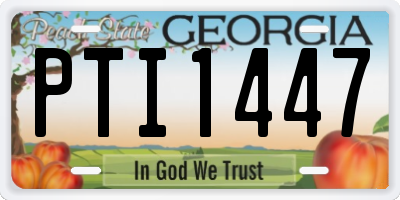 GA license plate PTI1447