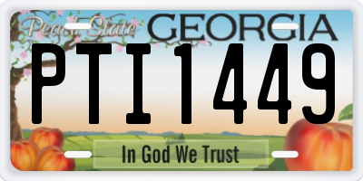 GA license plate PTI1449