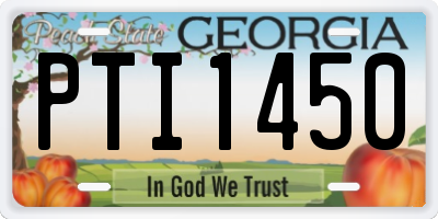 GA license plate PTI1450