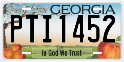 GA license plate PTI1452