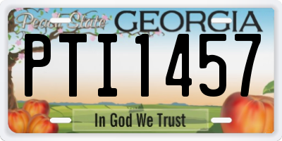 GA license plate PTI1457