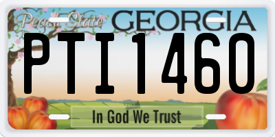 GA license plate PTI1460