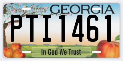 GA license plate PTI1461