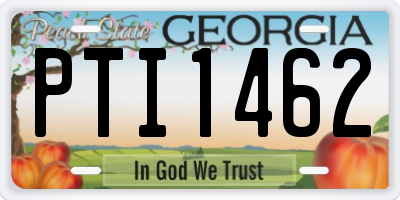 GA license plate PTI1462