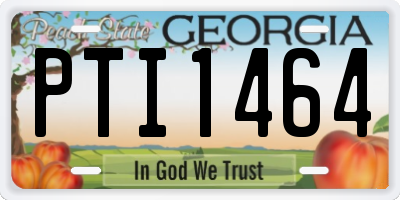 GA license plate PTI1464